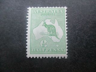 Kangaroo Stamps: 1/2d Green 1st Watermark - Rare (c295)