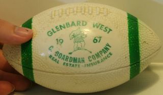 Rare 1967 Glenbard West High School Promo 5 1/2 " Mini Football C.  Boardman Il