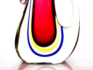 Huge Rare Murano Sommerso Submerged Art Glass Vase Luigi Onesto / Mandruzzato 2