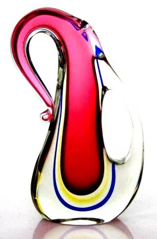 Huge Rare Murano Sommerso Submerged Art Glass Vase Luigi Onesto / Mandruzzato 3