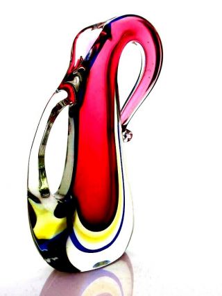 Huge Rare Murano Sommerso Submerged Art Glass Vase Luigi Onesto / Mandruzzato 6