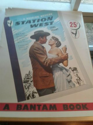 Bantam Book Ad Poster/luke Short/station West/rare/dick Powell/jane Greer/movie