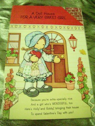 Vtg Paper Doll Greeting Card Holly Hobbie Doll House 1980 Huge Rare Card