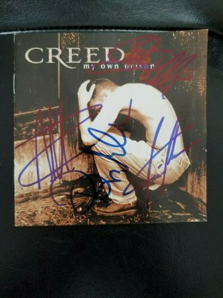Autographed Creed My Own Prison Cd Insert,  Extremely Rare - Signed By All 4