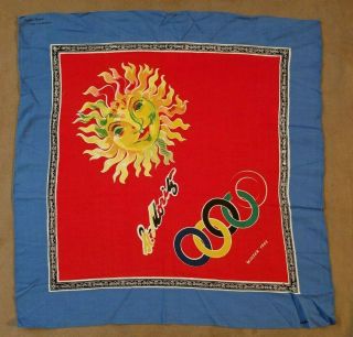 1948 Winter Olympics Scarf (foulard),  St.  Moritz (switzerland) Rare