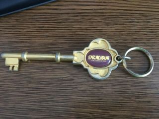 Rare Vintage Excalibur Hotel & Casino Key Keychain Opening Year 1990 Las Vegas