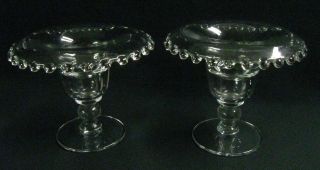 1940s Very Rare Imperial “candlewick” Glass 400/129r Urn Candlesticks