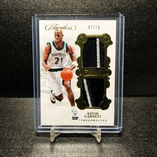 2017 - 18 Panini Flawless Kevin Garnett Game Worn Patch /10 Gold Rare Dual Patches