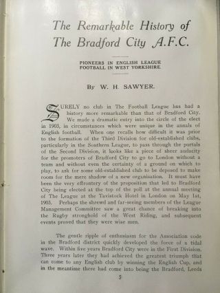 BRADFORD CITY AFC OFFICIAL HANDBOOK AND SOUVENIR OCTOBER 1927 VERY RARE BOOK 4
