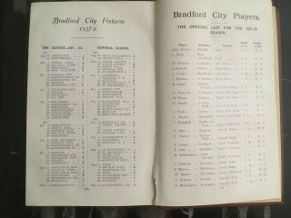 BRADFORD CITY AFC OFFICIAL HANDBOOK AND SOUVENIR OCTOBER 1927 VERY RARE BOOK 5