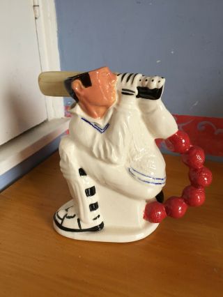 1930s Rare Art Deco Ceramic Cricket Batsman In Form Of Mug Vgc