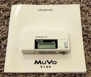 Creative Muvo V100 White Digital Media Player Rare Complete - Fast