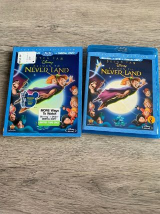 Peter Pan Return To Never Land (blu - Ray,  Dvd,  Special Edition) Rare Slipcover