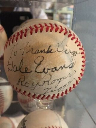 Roy Rogers,  Dale Evans & Trigger Signed Baseball Rare One - Of - A - Kind