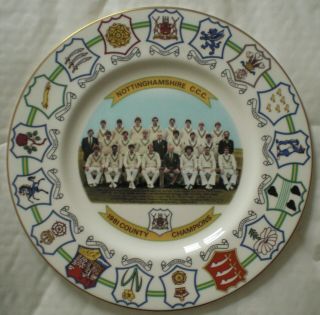 Nottinghamshire 1981 Rare County Champions Cricket Plate Notts County Coalport