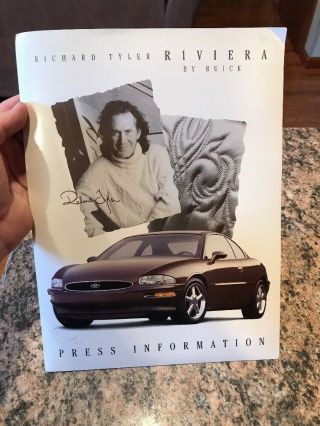 1995 Buick Richard Tyler Buick Riviera Press Kit Media Release Rare Gm