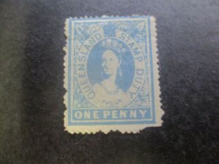 Queensland Stamps: 1866 Postal Fiscals 1d - Rare (f308)