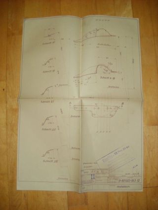 Ww2 German 100 Bmw801 Bauplan Blueprint 8 - Very Rare