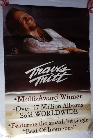 Rare.  Vintage Travis Tritt Double Side Poster 25x35 " Promo Country Music (2000)