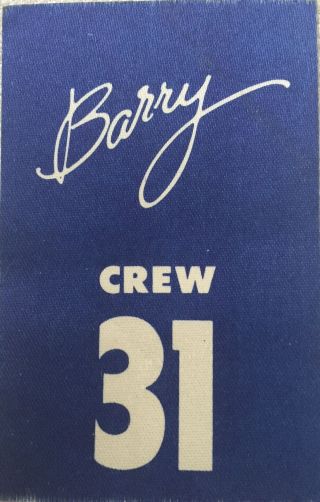 Barry Manilow - Number 31 Special Crew Pass - Satin 31 - Color Blue - Rare
