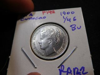 R142 Netherlands Antilles Curacao 1900 1/4 Gulden Bu Rare