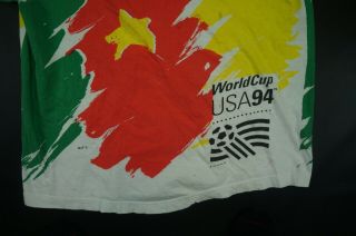 Rare Vintage Cameroon World Cup 1994 All Over Print T Shirt 90s Soccer Tourney L 4
