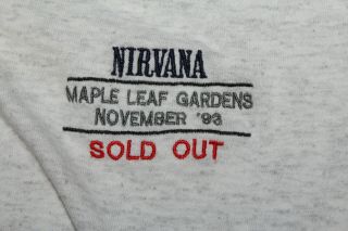 1993 Nirvana Tour Maple Leaf Gardens Shirt Toronto Concert Rare Xl