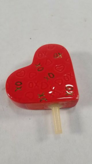 Nora Fleming Cond Red Heart Mini,  Xo Markings & Nf Initials Retired Rare