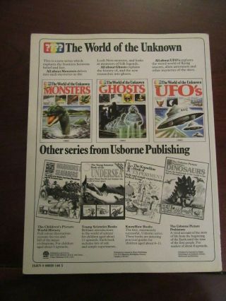 The World of the Unknown All About Monsters USBORNE Rare Cult title 2