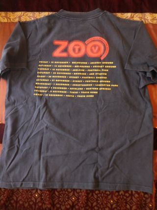 Zoo Tv Tour Unique Shirt 1992 U2 Sydney Concert Size Large (very Rare)