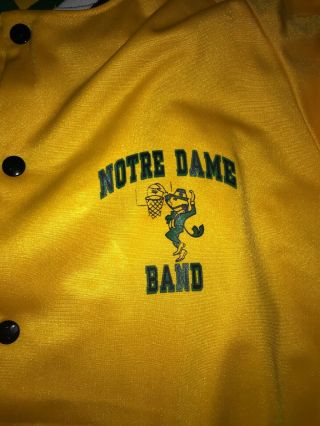 RARE Vintage 90s Champion Notre Dame Fighting Irish Band Jacket sz XLarge Yellow 2