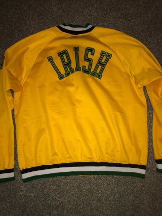 RARE Vintage 90s Champion Notre Dame Fighting Irish Band Jacket sz XLarge Yellow 7