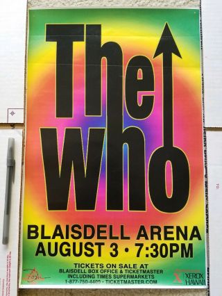 The Who Rare 2004 Tour Honolulu Hawaii Blaisdell Concert Poster Townshend