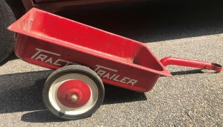Rare Antique Vintage Pedal Car " Tractor Trailer " Tag A Long Wagon
