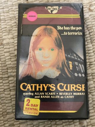 Cathy’s Curse Planet Video Vhs Cut Box Rare Slasher Horror