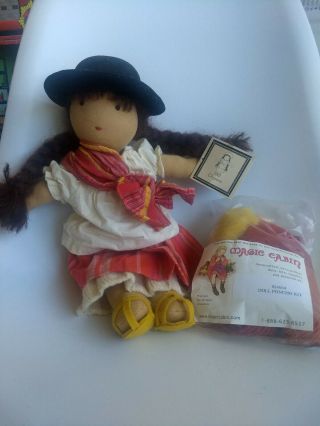 Magic Cabin Doll " Rare " Chipara Quechua Indian Doll With Poncho Kit