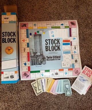 Rare Vintage Stock Block Twin Cities Edtion 1980 Minneapolis St.  Paul Board Game