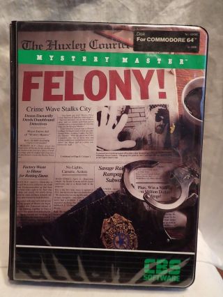 Mystery Master: Felony (commodore 64) Complete Hard Case,  Rare/htf