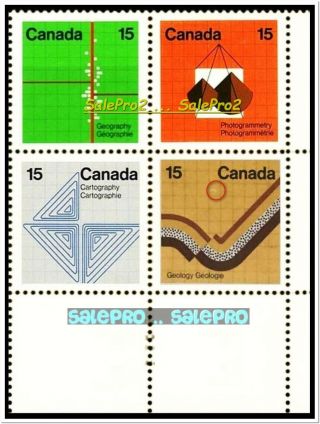 Canada 1972 Photogrammetry Cartography Face 60 Cent Mnh Rare Stamp Block Error