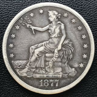 1877 S Trade Dollar $1 Silver Very Rare Better Grade Vf 16899