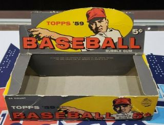 1959 Topps Baseball Cards 5 Cent Empty Wax Pack Display Box MLB RARE 2