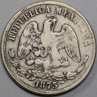 1873 - Pi Mexico 50 Centavos Potosi Rare 32k Minted Silver Coin (19070905R) 2