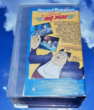 POUND PUPPIES MOVIE - THE LEGEND OF BIG PAW (VHS 1988) RARE ANIMATED TV CARTOON 3
