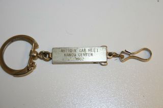 Wow Vintage Metal 1962 Antique Car Meet Manoa Center Automobile Key Chain Rare