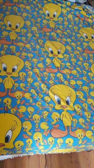 Rare Vintage Looney Tunes Tweety Bird Cotton Fitted Bed King Size Sheet,  8 " Deep