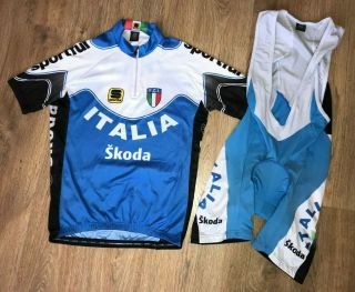 Italia Skoda Sportful Rare Cycling Kit Set Jersey Bib Shorts Size L