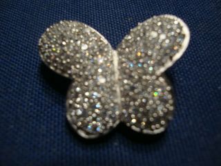 Ultra Rare Jn Swarovski Crystal Butterfly Sterling Silver Brooch