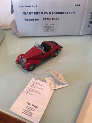 Audi Cmc 1:24 1936 Wanderer W 25 K Roadster Limited Edition Numbered Red Rare