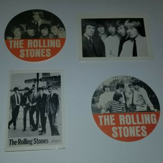 1964 Rolling Stones Fan Club Cards And Badge Stickers Rare