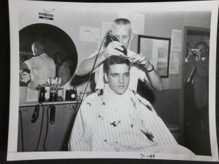 1958 Elvis Presley First Army Haircut Wide World Real Photo Rare